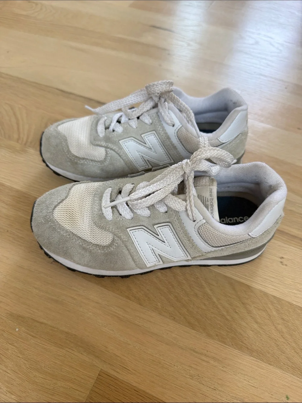 New Balance Light Beige & White Retro Runner Sneakers